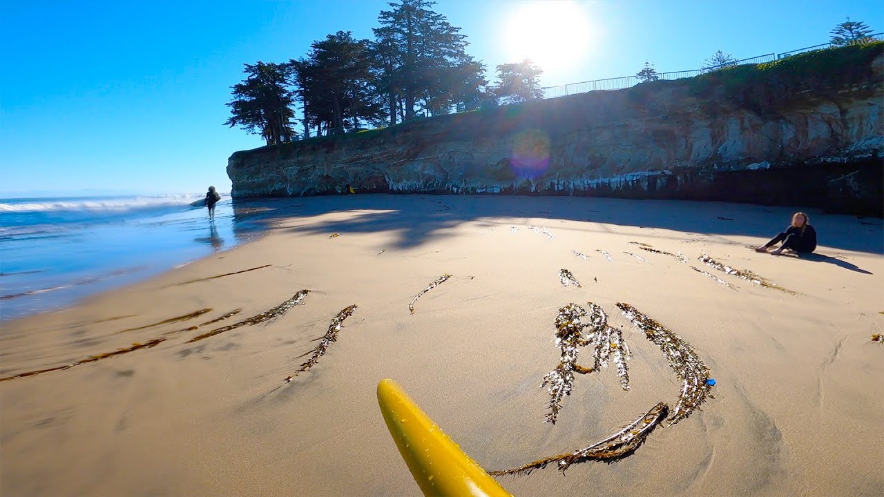 SURFING A WAVE FROM STEAMER LANE TO COWELLS!!! Walking back on insane sand bar #2023