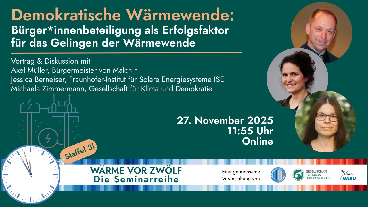 Demokratische Wärmewende? Beteiligung als Erfolgsfaktor (Seminarreihe 