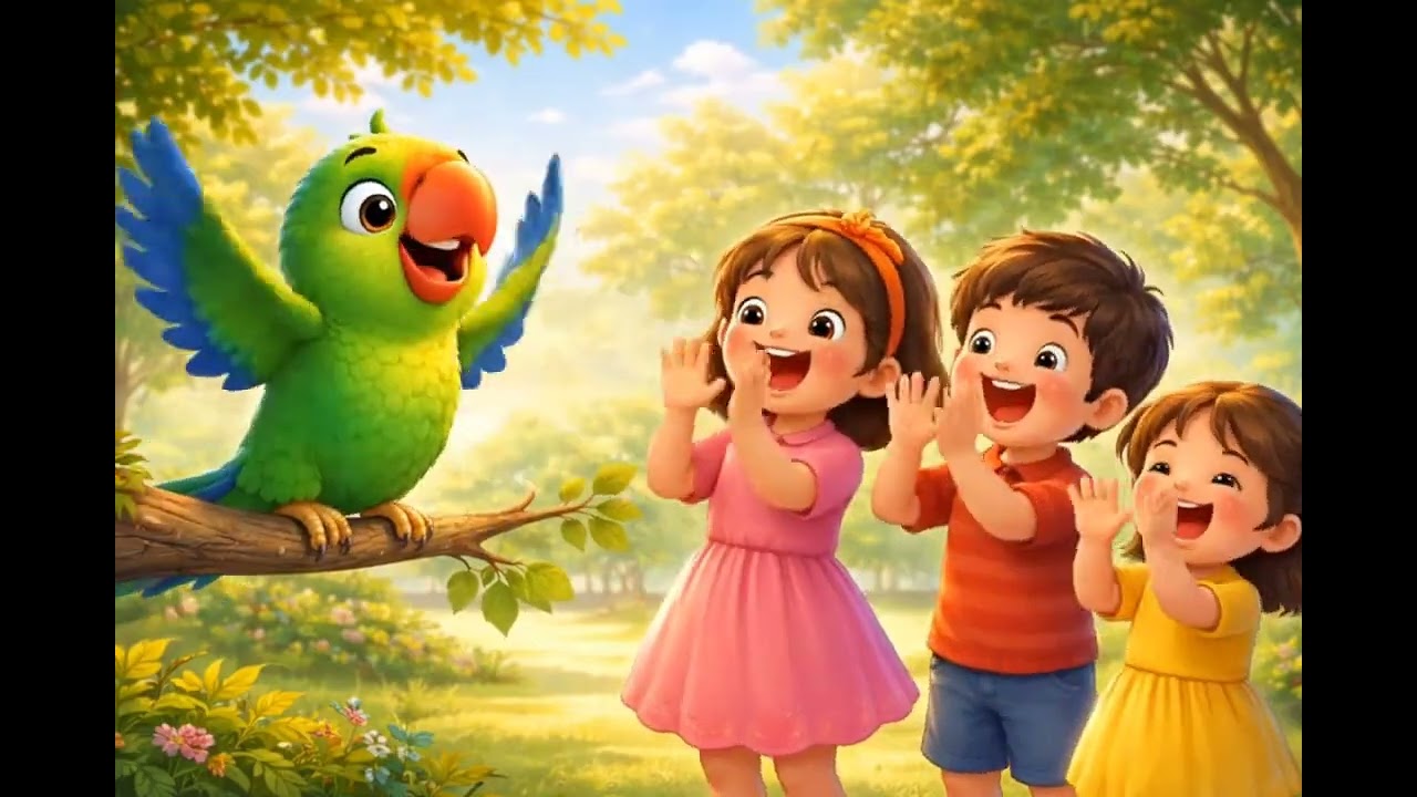 🦜 Cute Parrot 🦜 😍  #ai #cartoon #kidscartoon 