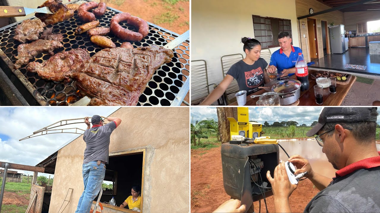 MARIDO FEZ UMA COBERTURA IMPROVISADA NA JANELA| SABADÃO COM VISITA E CHURRASCO BRUTO 😋😀