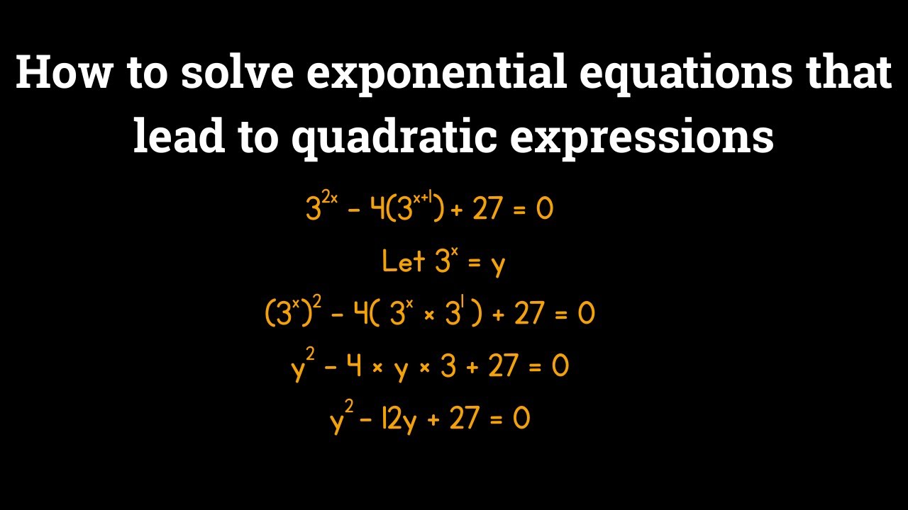 How to Solve Exponential Equations That Reduce to Quadratics | Easy Algebra Explained