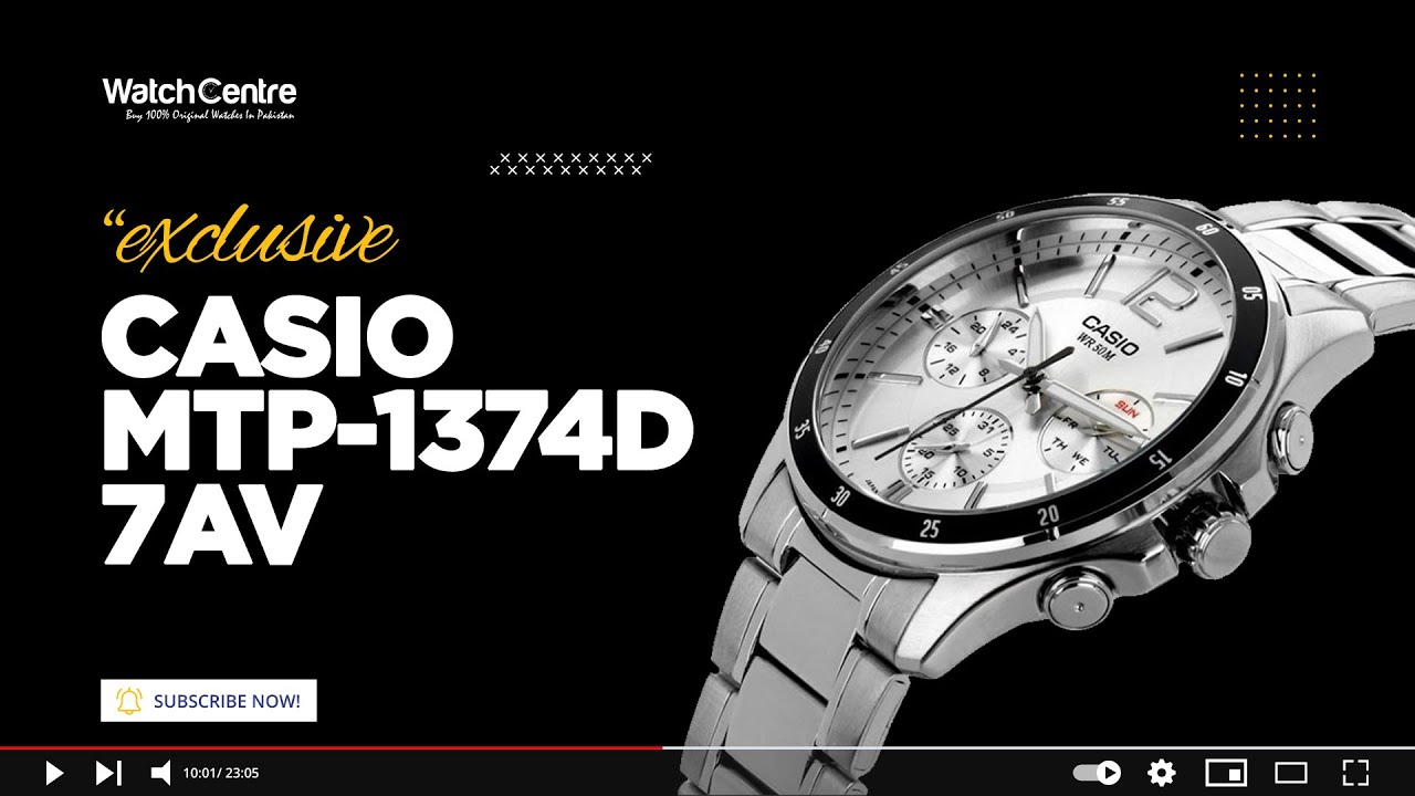Casio MTP 1374D 7AV Quartz Watch For Men in Multi-Hand Dial & Silver Steel Chain Review