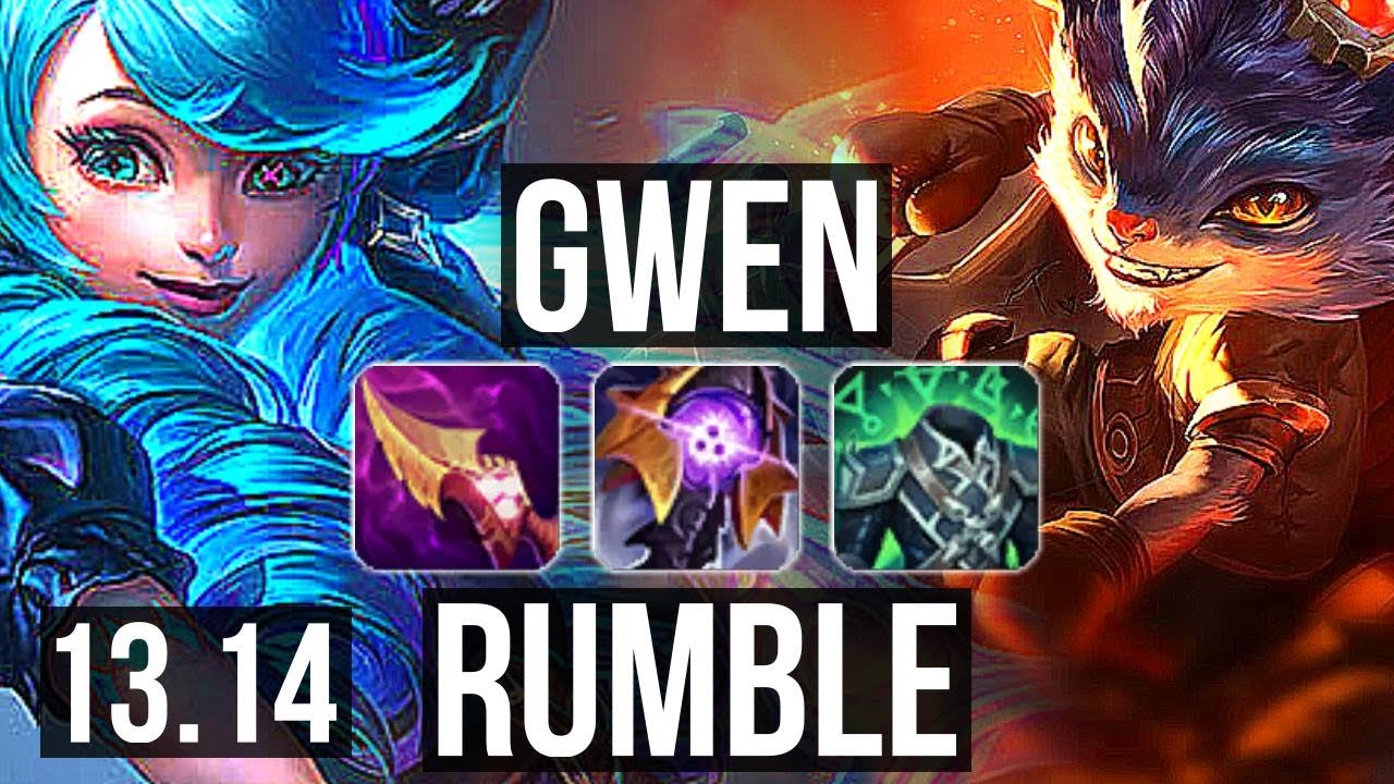 GWEN vs RUMBLE (TOP) | 6 solo kills, Legendary, 10/2/3, 400+ games | NA Master | 13.14
