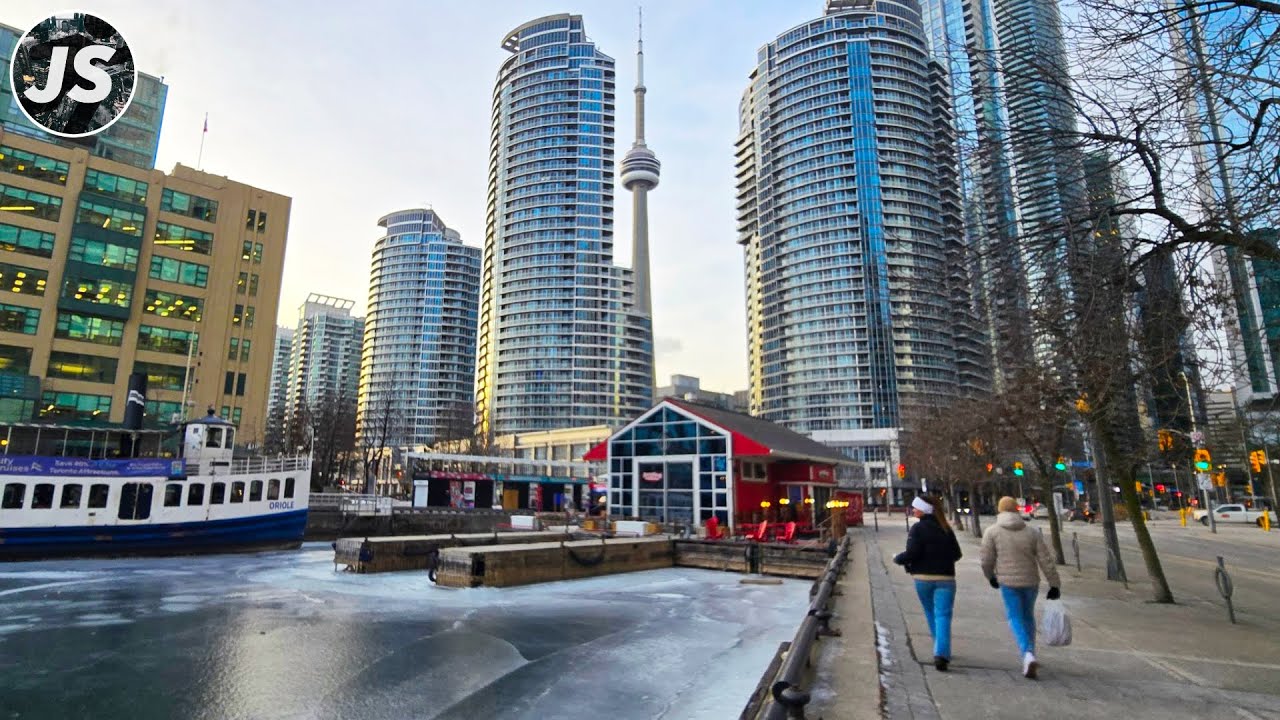 Frozen Waterfront in Downtown Toronto Walk (Feb 2025)