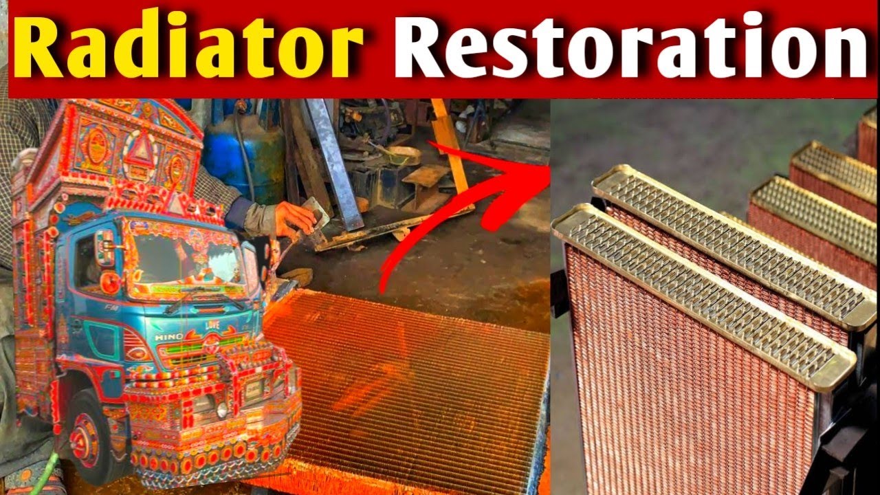 Skilled mechanic Restoring Old Rusty Hino Truck Radiator in local workshop  | Expert Restoration tip