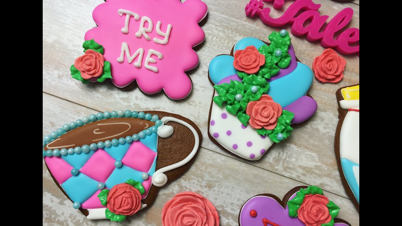 TEA PARTY cookies (Alice in Wonderland) | Cookie Decorating Video | TALECOOKIES by Tanya Dur