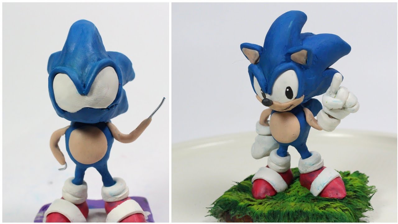 como hacer a sonic clásico the hedgehog plastilina | how to do sonic  clay| Fig.c.art