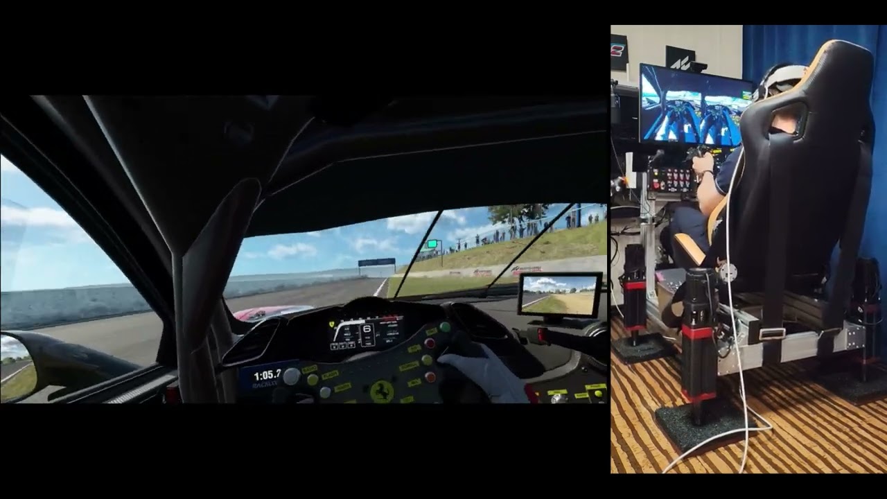 DIY Motion Platform new firmware ingame test - Assetto Corsa Evo  - Bathurst