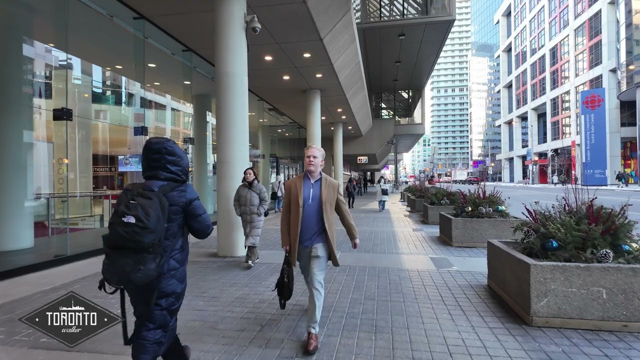 Morning Rush Hour Walk Downtown | CN Tower | ScotiaBank Arena | Rogers Centre | 4K HDR