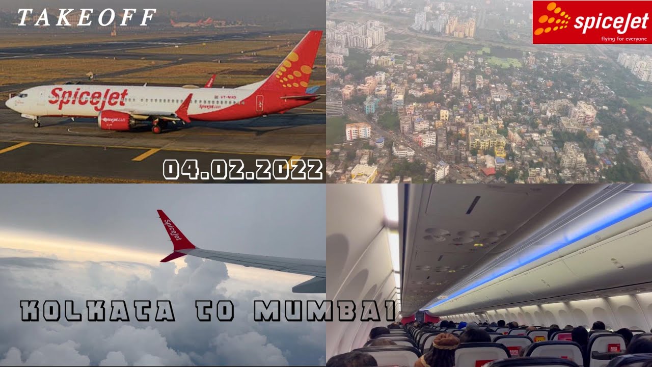 SPICEJET AIRWAYS : KOLKATA (CCU) - MUMBAI (BOM) : TAKEOFF : NSCBI AIRPORT : VT-MXD :BOEING 737 MAX 8