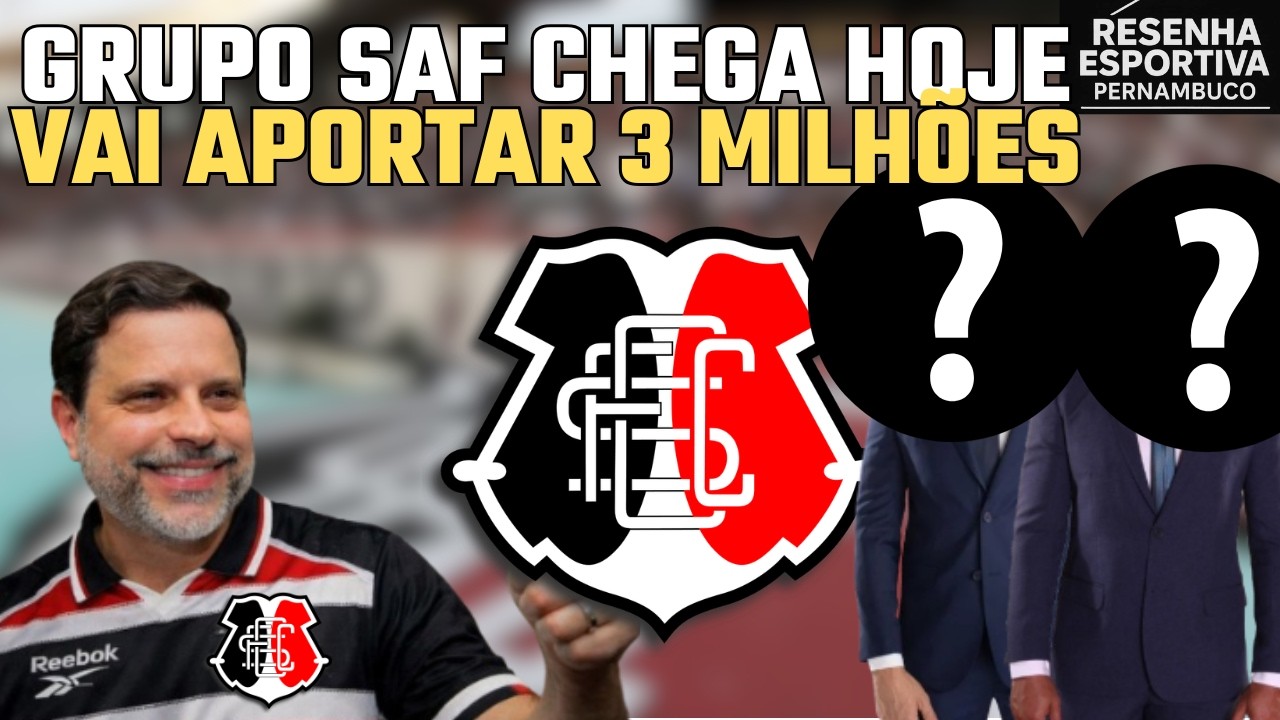 NOVOS INVESTIDORES DA SAF DO SANTA CRUZ, CHEGAM HOJE VAI FAZER UM APORTE DE 3 MILHÕES NO SANTA CRUZ.
