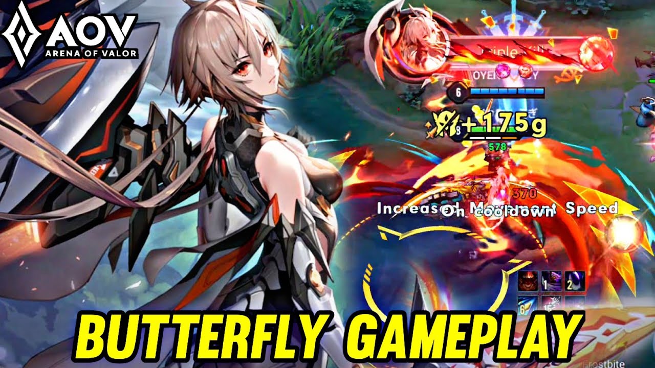 BUTTERFLY GAMEPLAY | IN JUNGLE - ARENA OF VALOR LIÊNQUÂNMOBILE ROV
