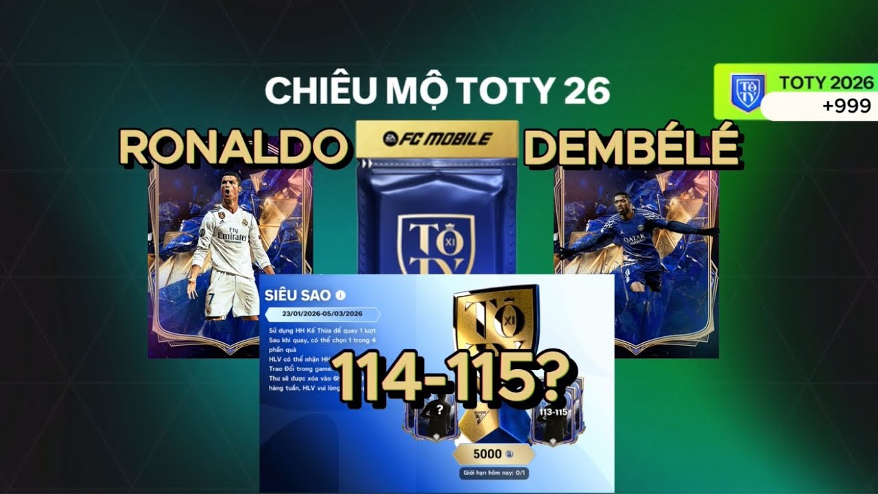 FC MOBILE VN - MỞ TOTY SĂN RONALDO VÀ DEMBÉLÉ VÀ NIỀM VUI BẤT GIỜ & HIỆP PHỤ MÙA 2 CÓ GÌ?