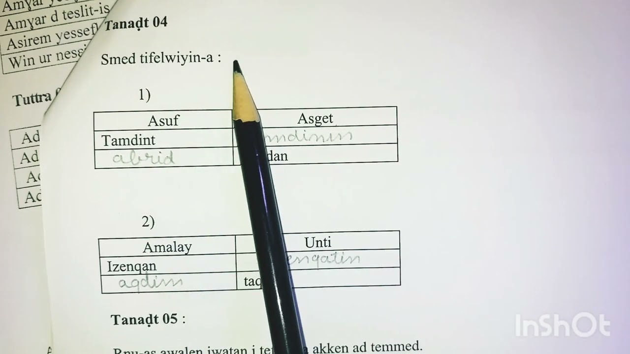 Akayad n usiteg n yikruzen. إمتحان تقييم المكتسبات للسنة الخامسة ابتدائي في الأمازيغية
