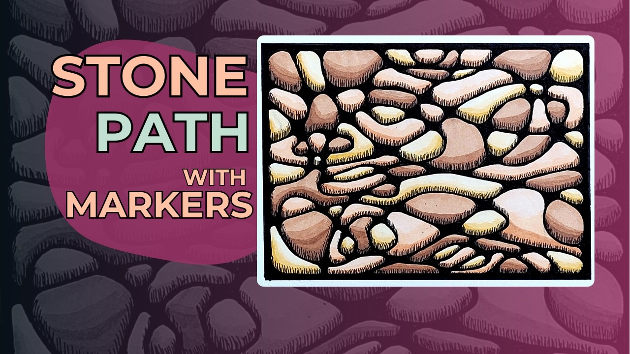 Stone Floor Effect with Alcohol Markers and Ink Pens | Neurographic Art