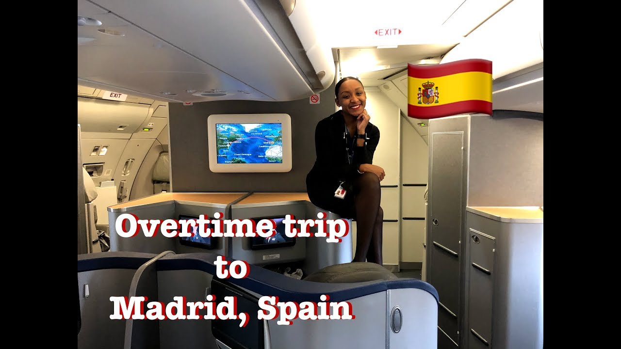 First Class Galley Position To Madrid 🇪🇸 | Traveling With Tee! 🌎 | Flight Attendant Life ✈️