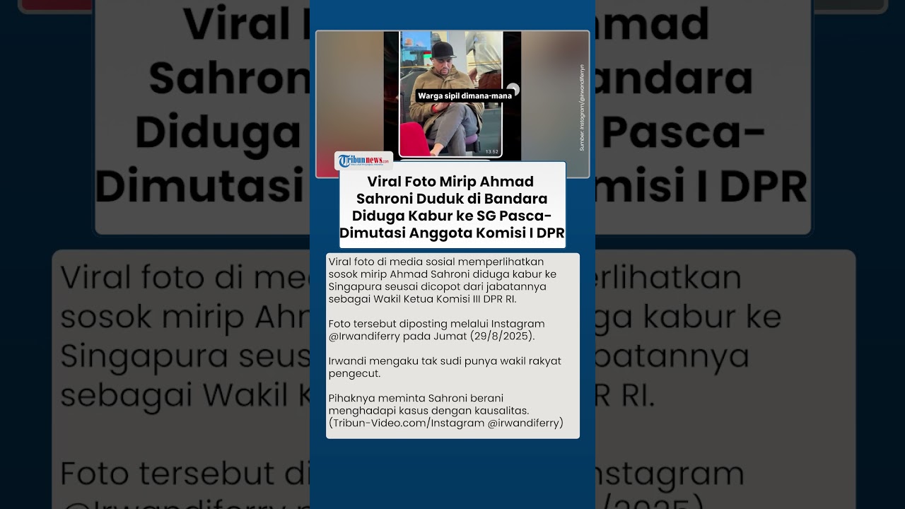 Viral Foto Diduga Sahroni Duduk di Bandara, Diisukan Kabur seusai Dimutasi Jadi Anggota Komisi I DPR