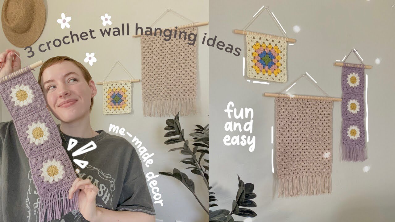3 Crochet Granny Square Wall Hanging Ideas | Fun & Easy Tutorial | Hayhay Crochet
