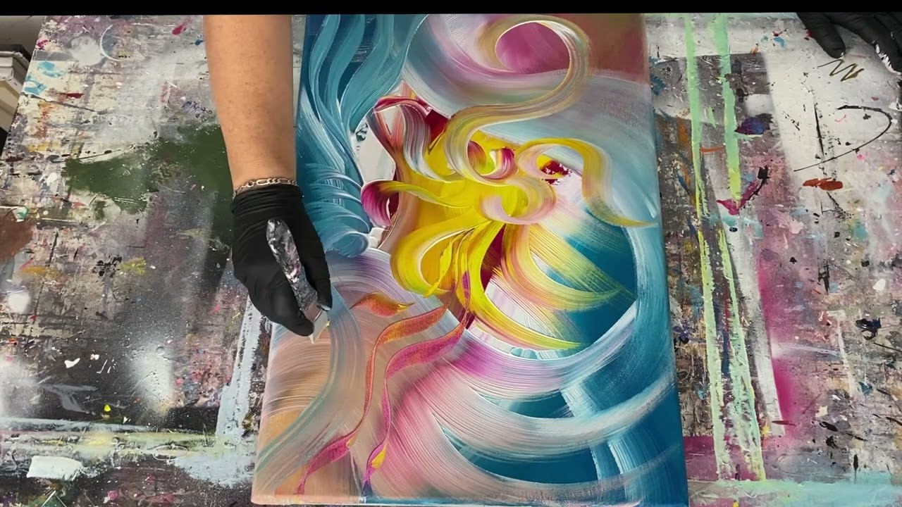 Peinture abstraite intuitive - Un air de musique par Angélique Louail