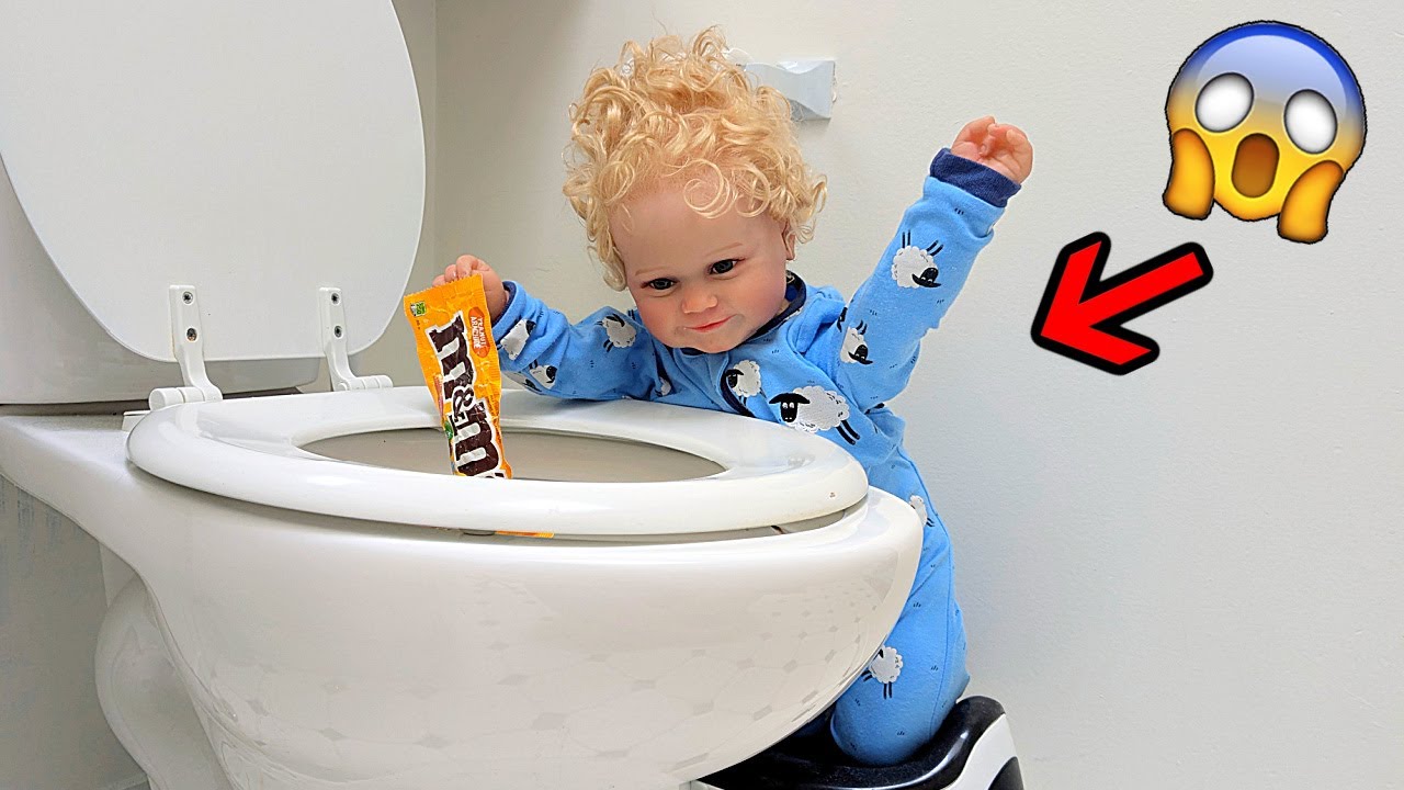 Reborn Toddler Boy Throws Candy Into Toilet Babysitting Disaster