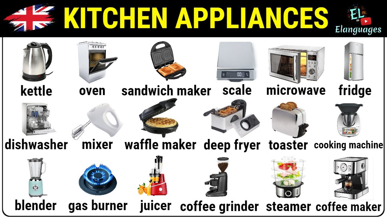 Kitchen appliances vocabulary in English with pictures