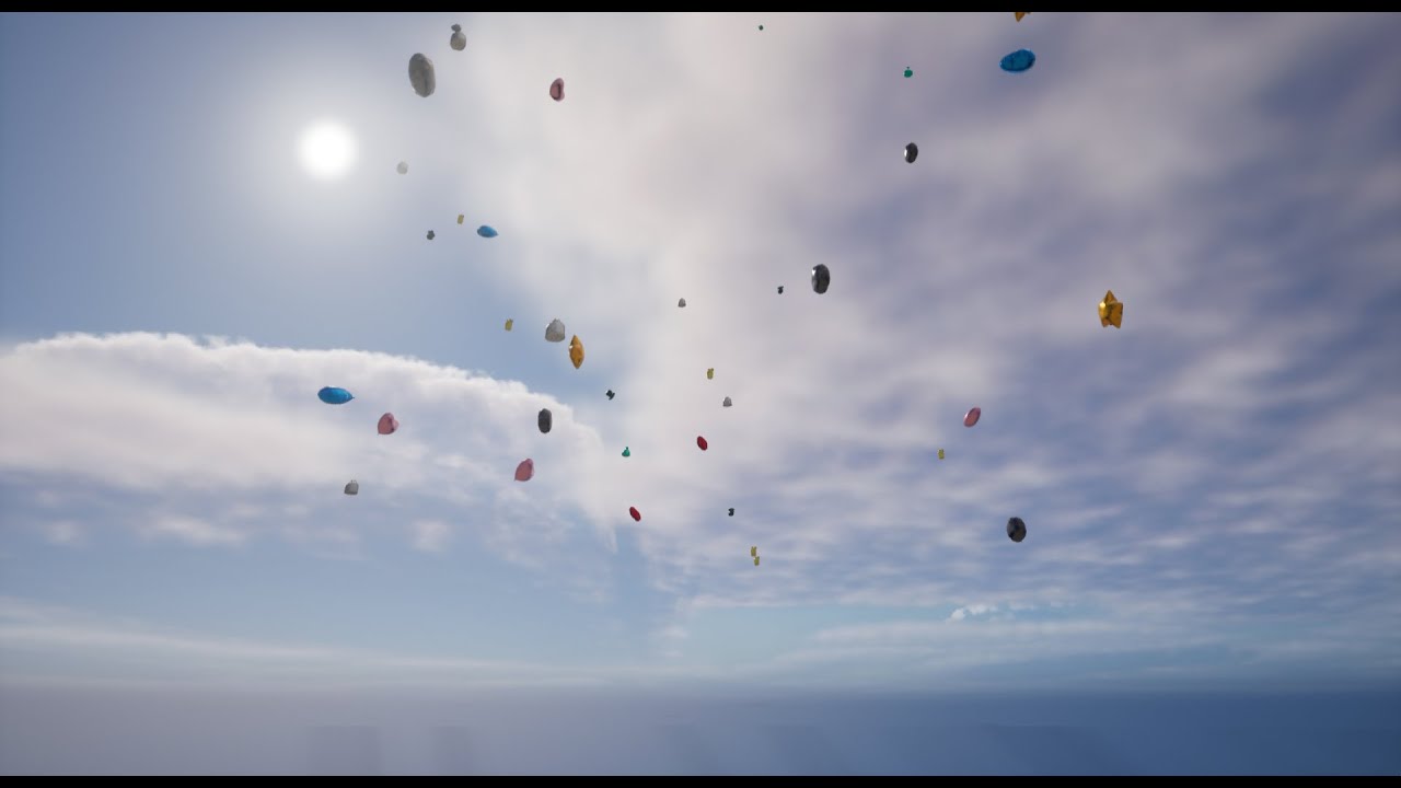Unreal Engine 5 - Physics Constraint and flying balloon feast (Subtitle)
