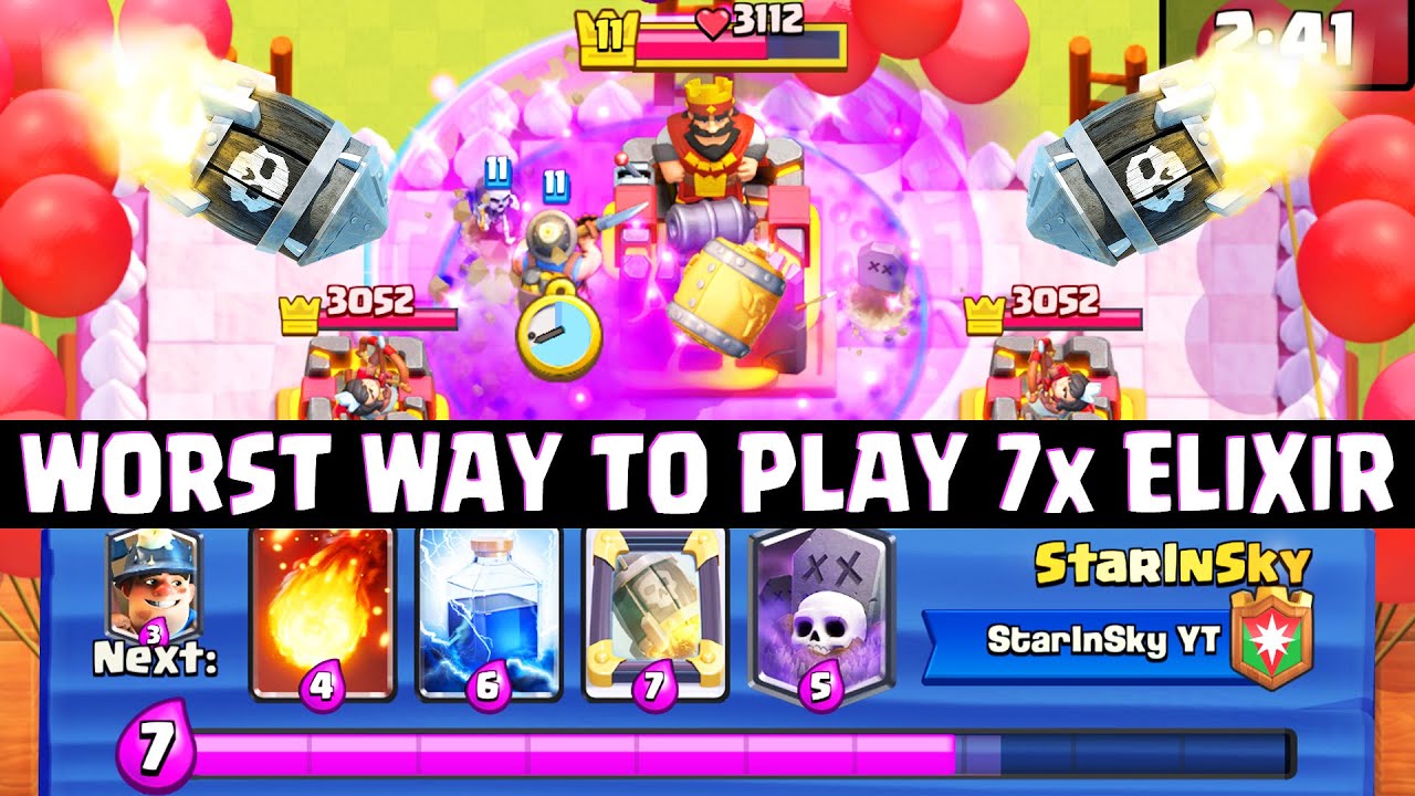 Clash Royale Infinite Elixir Challenge. THE WORST WAY TO WIN! Easy 3 Crowns...