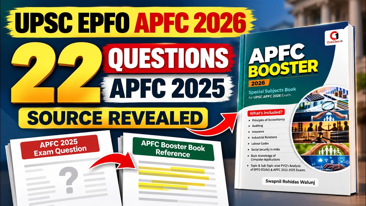 UPSC EPFO APFC 2026 | 22 Questions from APFC Booster Notes in APFC 2025 Exam| APFC Booster 2026 book