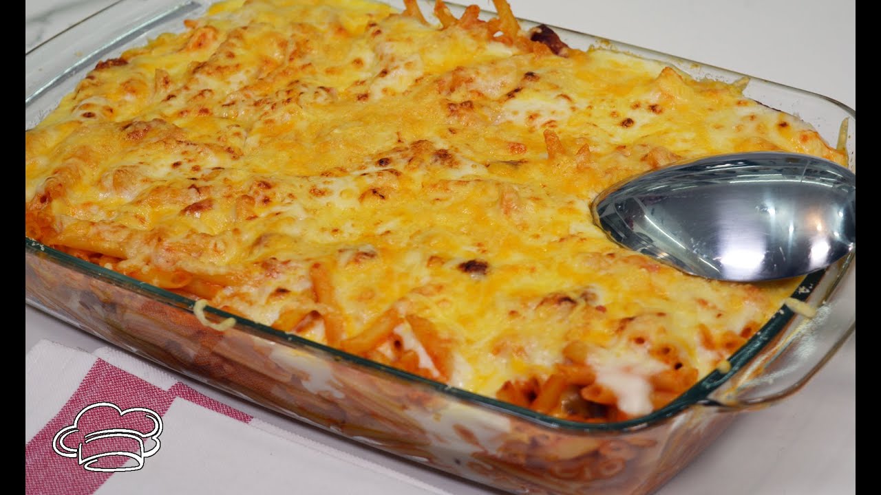 Macarrones a la riojana gratinados con queso y bechamel - Receta by Javier Romero