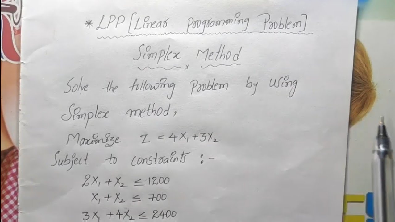 LLP simplex method in Telugu  MBA ! degree!! sem