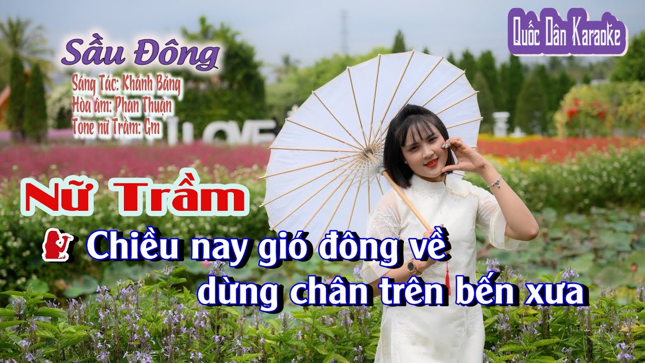 Karaoke Sầu Đông | Bossa | Tone Nữ Trầm (Gm,Tp:120) | Quốc Dân Karaoke