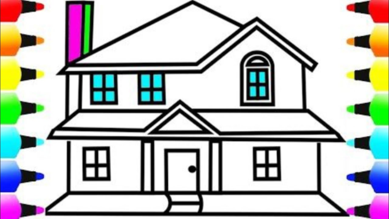 Easy House Drawing Step by Step | Simple Scenery Drawing for Kids & Beginners