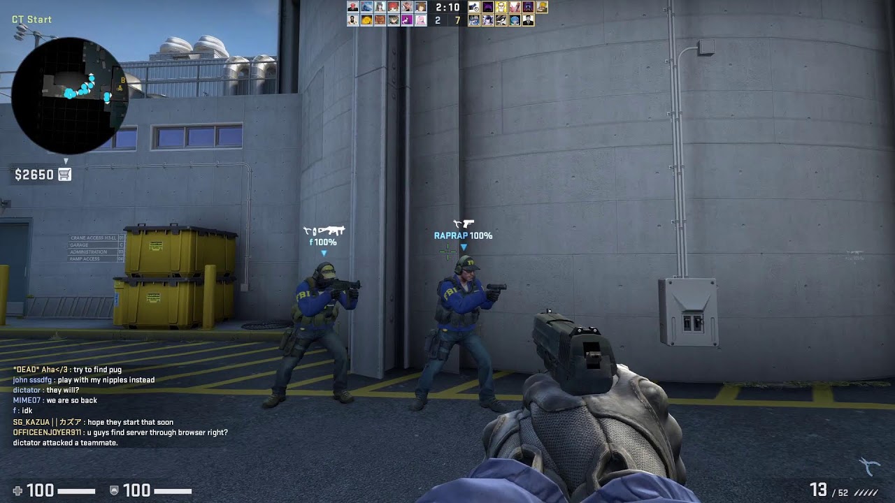 Playing  CS:GO.