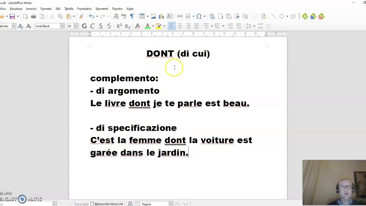I pronomi relativi francesi dont, où (3D)