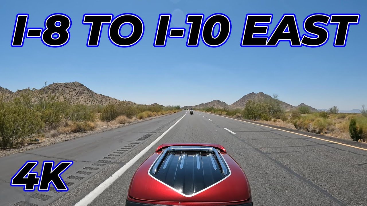 Crossing the Arizona Desert from Gila Bend on I-8 to I-10 Honda Goldwings