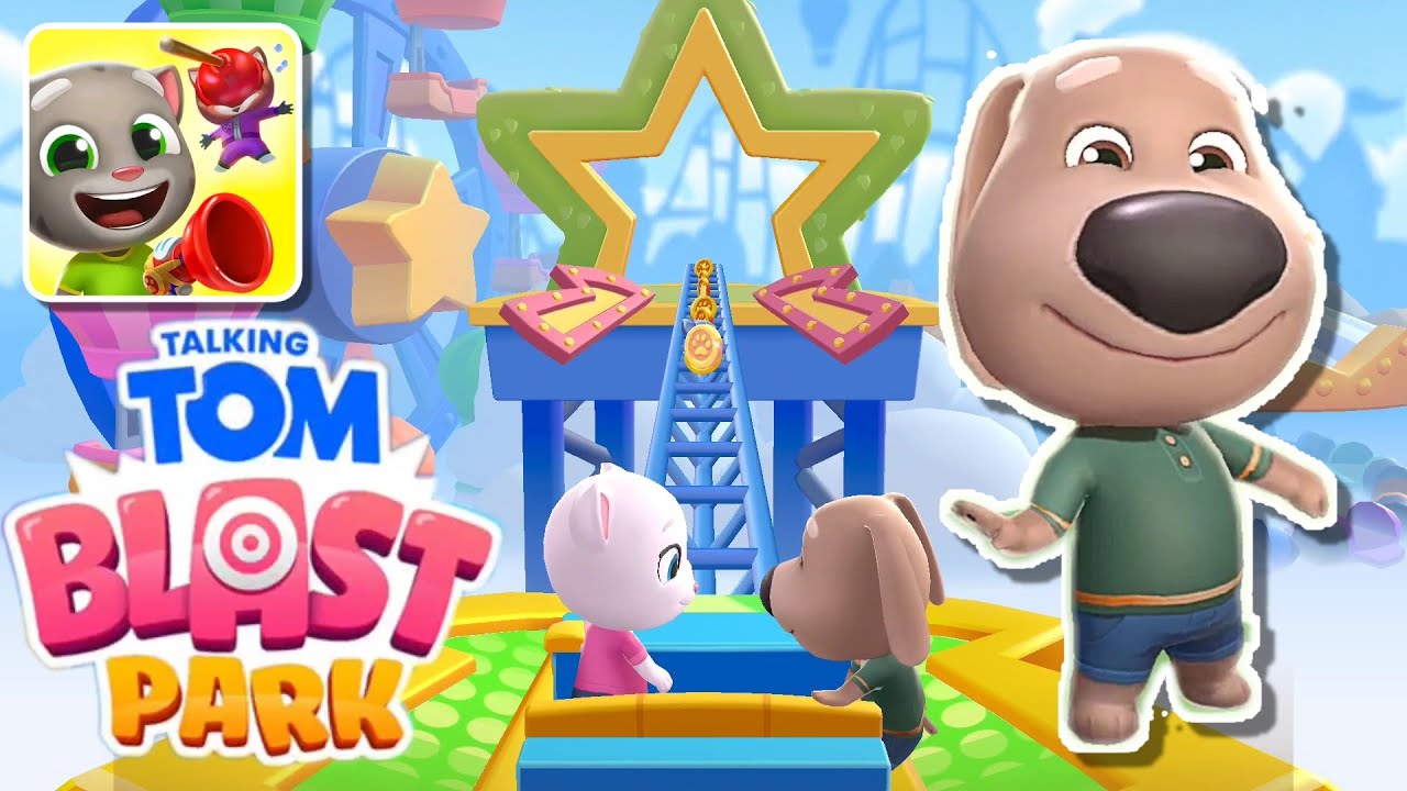 Talking Tom Blast Park Talking Ben Epic Battle with the Rakoonz