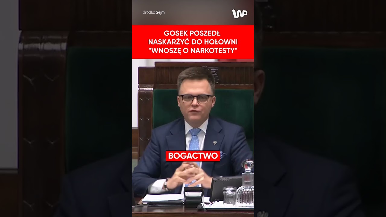 Gosek poszedł naskarżyć do Hołowni. Domagał się narkotest&oacute;w dla posł&oacute;w