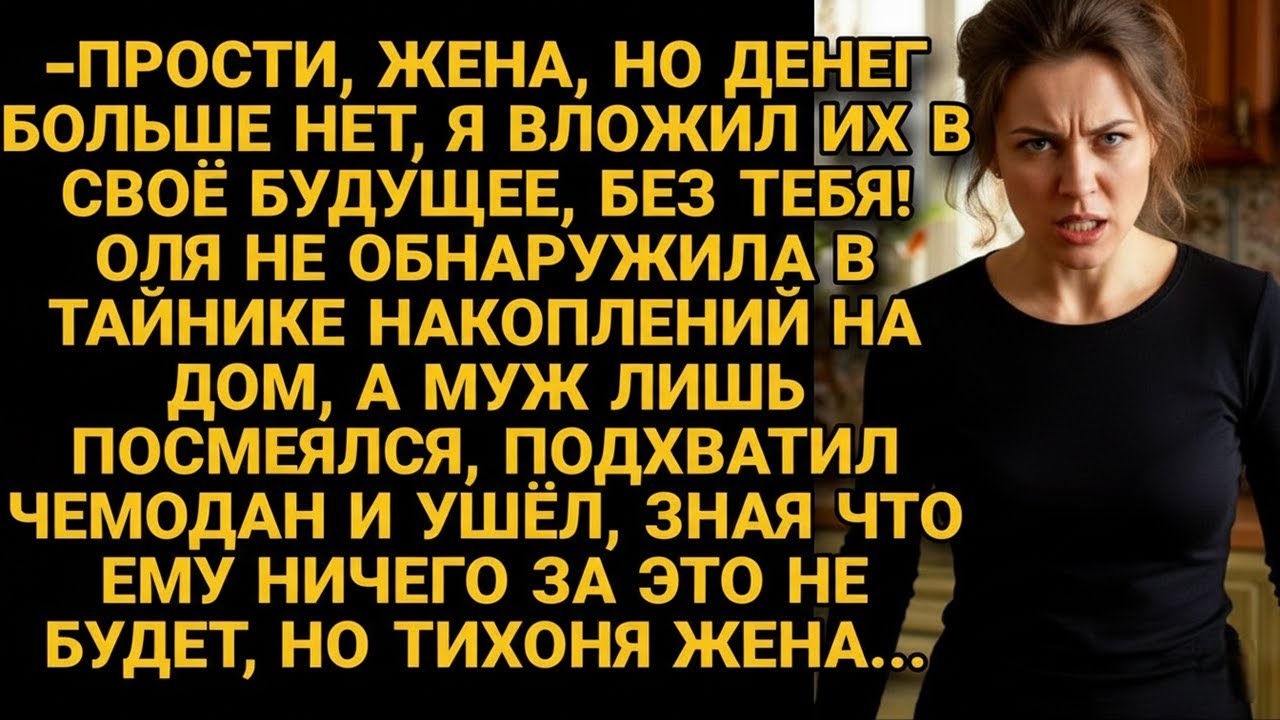 Муж потратил накопления семьи, зная что ничего ему за это не будет, но ошибся...