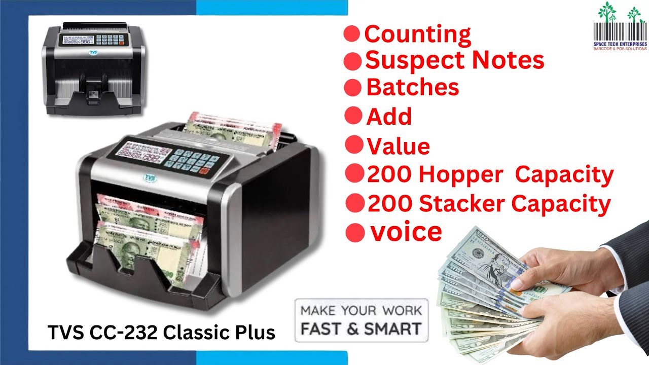 TVSE 232 Classic Plus+ Note Counting Machine | Full Demo: Add, Batch, Sort & Value Counting