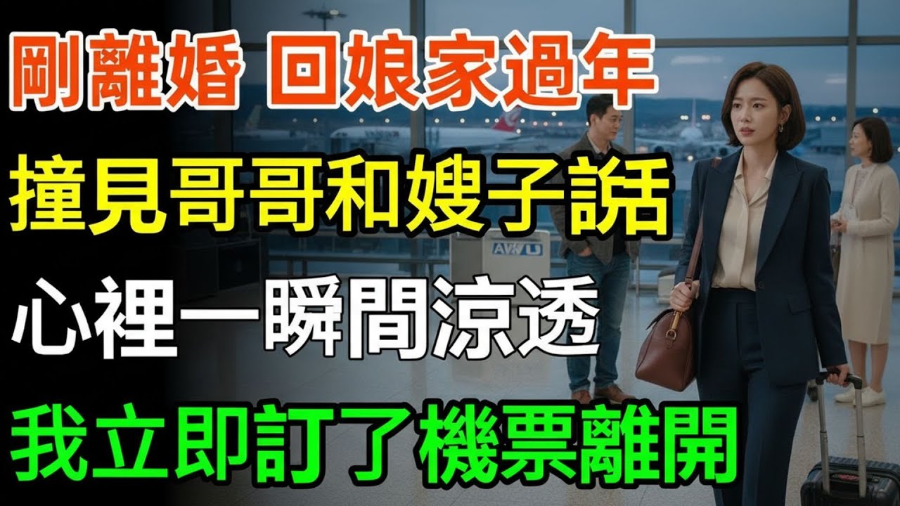 剛離婚，回娘家過年，撞見哥哥和嫂子說話，心裡一瞬間涼透，我立即訂了機票離開，竟然是   #故事分享 #家庭 #情感