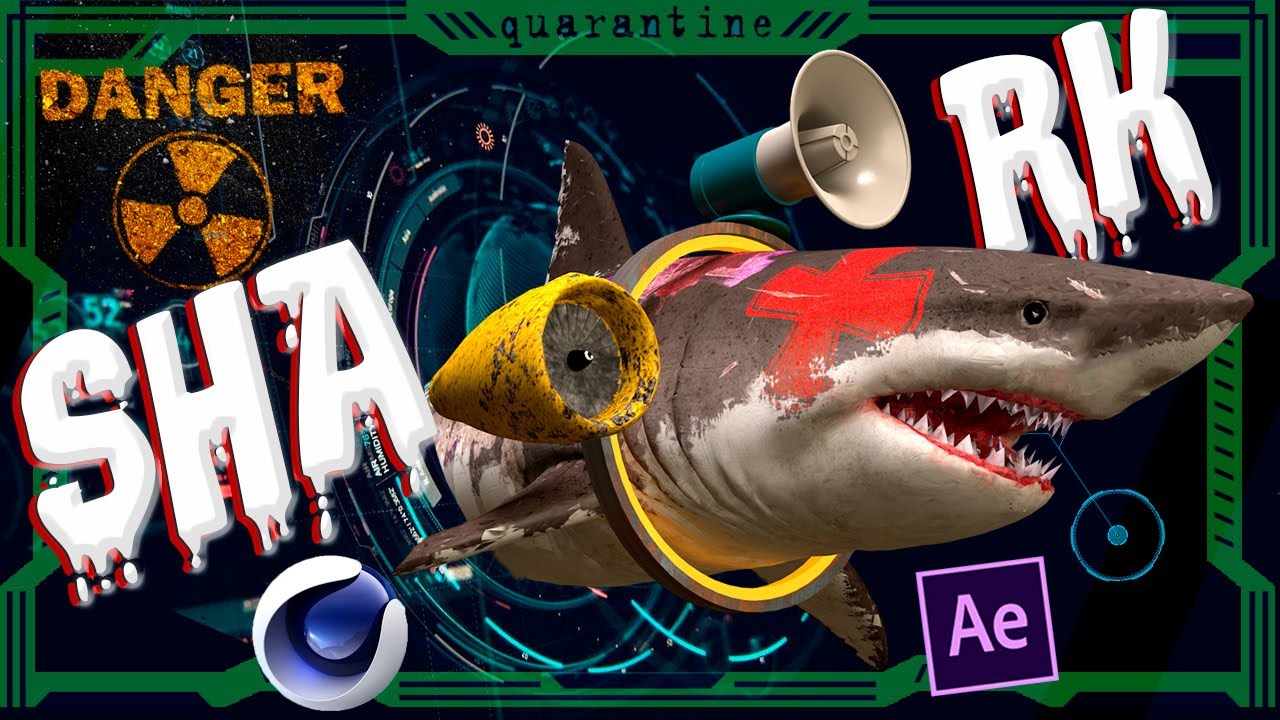 АКУЛА | SHARK | Анимация Cinema 4D | Spline Wrap | Трекинг After Effects | 3D модель в ВИДЕО