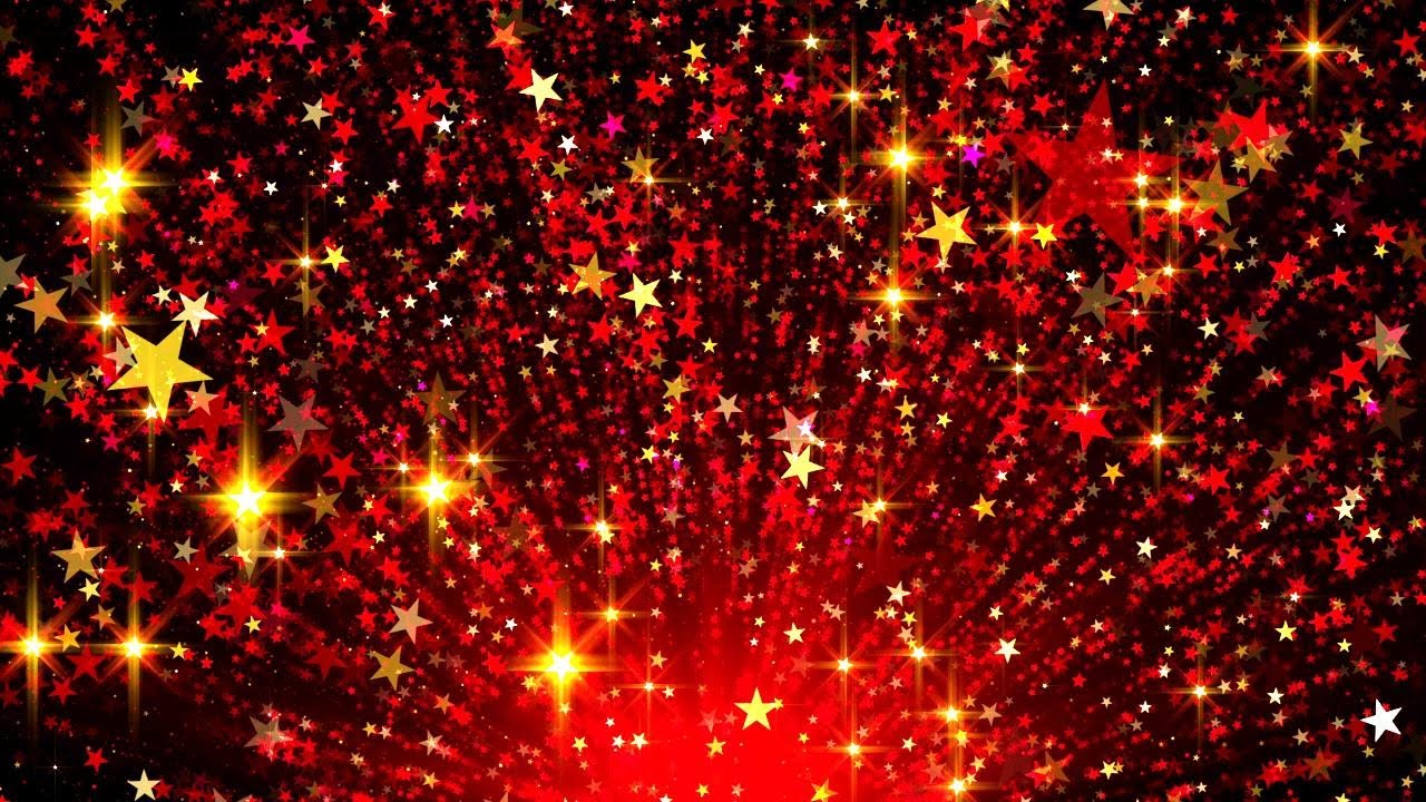 4K Screensaver | 1 Million Red & Gold Sparkling Stars – Ambient Background | 8 Hours (No Sound)