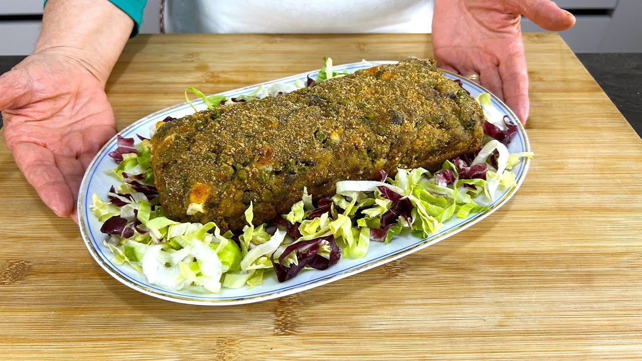 Questo sì che è un SIGNOR POLPETTONE! 😋Spettacolare con funghi e piselli