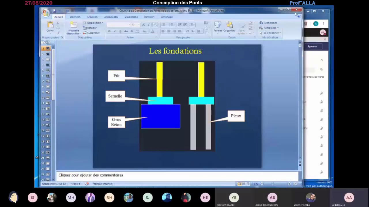 Conception des Ponts (4GC CENTRE) | Prof Alla (27-05-2020)