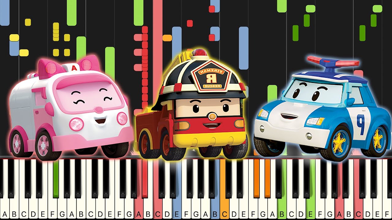 IMPOSSIBLE REMIX Robocar Poli OST Theme Song Piano Tutorial