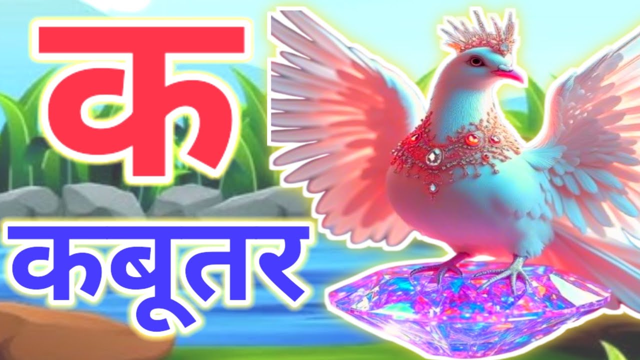 क से कबूतर, अ से अनार a se anaar k se kabutar I Hindi varnmala I ABCD  अ से अनार, for kids part 34
