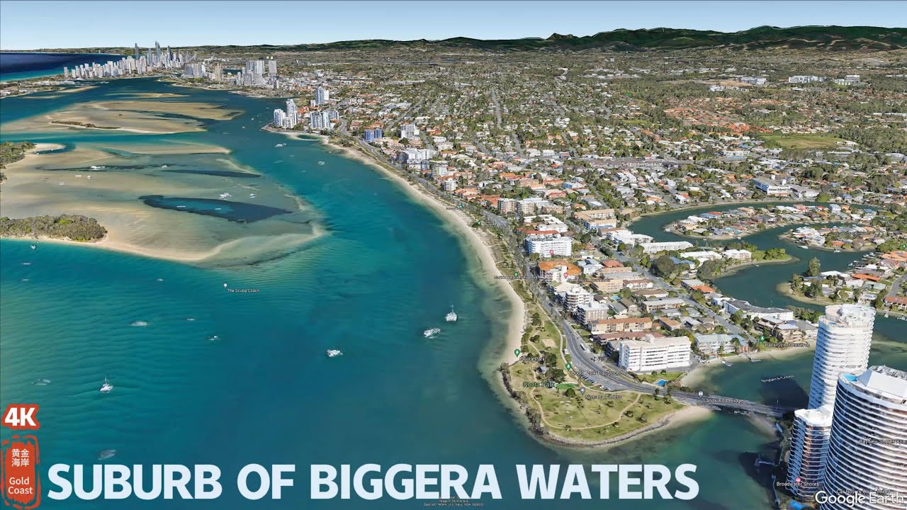 [4k] Suburb of Biggera Waters - Google Earth | Gold Coast | Queensland | Australia