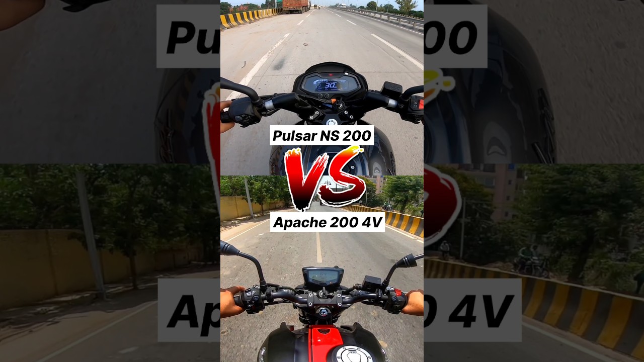 Pulsar NS 200 vs Apache RTR 200 4v 🔥 Gear Challenge #shorts #ns200
