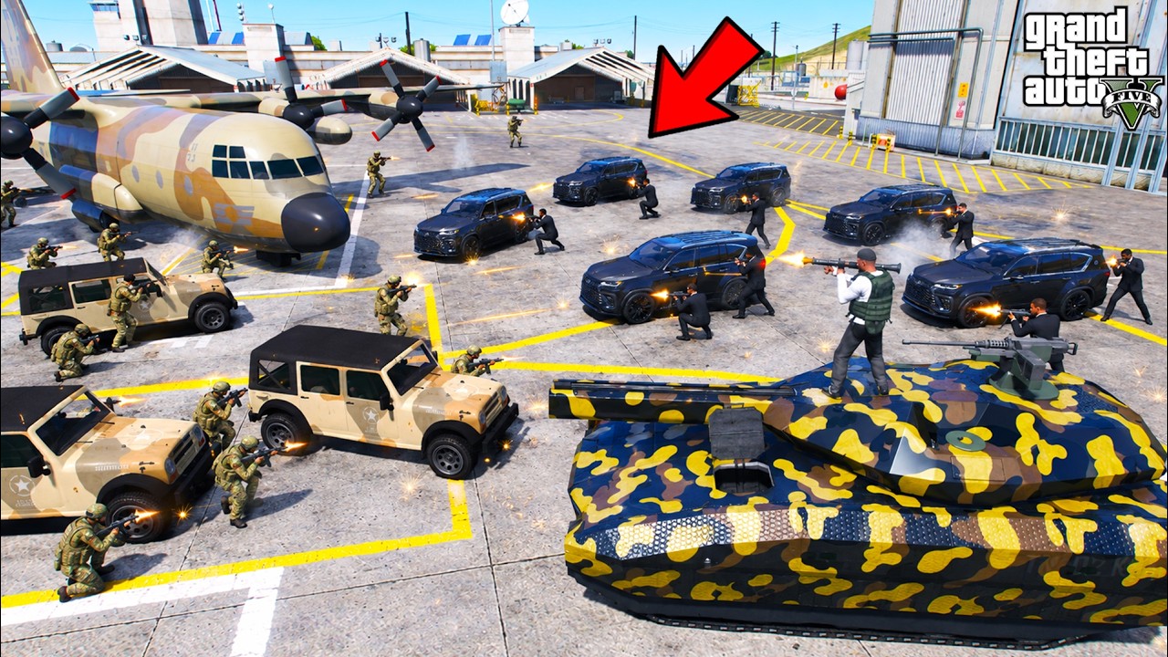 Franklin Mafia Boss Fights Los Santos Army in GTA 5 | SHINCHAN and CHOP