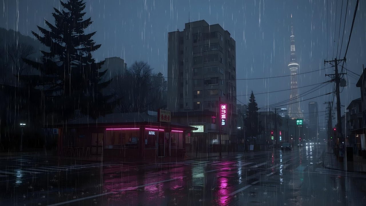 Rainy Night Anime Lofi 🌙 Fall Asleep Fast with Calm Chill Beats